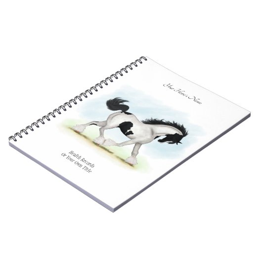 Overo Sinti und Roma Personalisiert Horse Owner's Notizblock (Linke Seite)