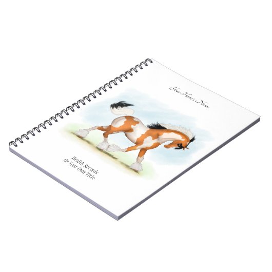 Overo Sinti und Roma Personalisiert Horse Owner's Notizblock (Linke Seite)