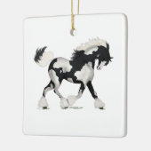 Overo Sinti und Roma Vanner Horse Personalisierte Keramikornament (Links)