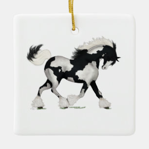 Overo Sinti und Roma Vanner Horse Personalisierte Keramikornament