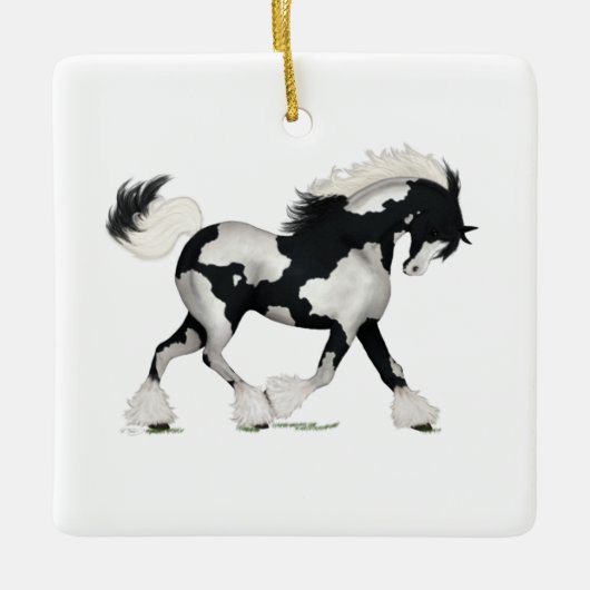 Overo Sinti und Roma Vanner Horse Personalisierte  Keramikornament (Vorderseite)