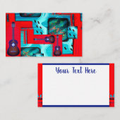 Overreach Mod Abstrakt Music Collage Visitenkarte (Vorne/Hinten)