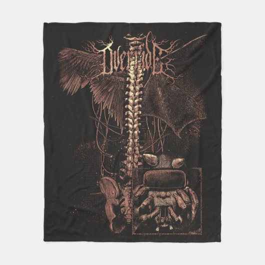 Override - Techno-Goth Streetwear Design Fleecedecke (Vorderseite)