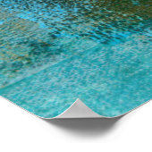 'Oversibel' Aquamarines Abstrakt Art Poster drucke (Ecke)