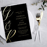 Oversibles Script Monogram Dark Faded Foto Wedding Folieneinladung<br><div class="desc">Überraschen Sie Ihre Lieben mit dieser stilvollen,  minimalistischen Einladung zur Hochzeit. Einfach anpassen,  indem Sie auf die Option "Personalisieren" klicken. Weitere Einstellungen finden Sie unter "Bearbeiten mit dem Designwerkzeug".</div>