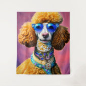 Oversibles Sonnenbrille Poodle Dog Wandteppich (Vorderseite)