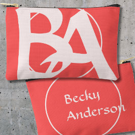 Oversified Initials in Rosé und Rot Zubehörtasche