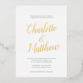 Oversified Name Kalligrafie Script Wedding REAL Folieneinladung (Vorderseite)