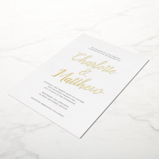 Oversified Name Kalligrafie Script Wedding REAL Folieneinladung (Gedreht)