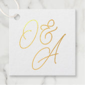 Oversified Script Monogram Wedding Geschenkanhänger (Vorderseite)