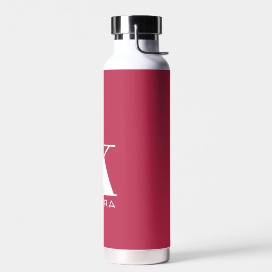 Oversified Simple Monogram on Vivid Magenta Trinkflasche (Links)