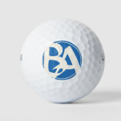 Oversifizierte Initialen in Weiß und Blau Golfball (Vorderseite)