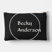 Oversifizierte Initialen in Weiß und Schwarz Zubehörtasche (Rückseite)