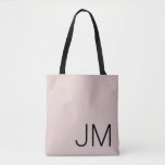 Oversifizierte Mit Monogramm Initialen Blush Pink  Tasche<br><div class="desc">Moderne Monografie. Schwarze Initialen auf einem soliden,  rosa Hintergrund hervorgehoben.</div>