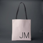 Oversifizierte Mit Monogramm Initialen Blush Pink  Tasche<br><div class="desc">Moderne Monografie. Schwarze Initialen auf einem soliden,  rosa Hintergrund hervorgehoben.</div>