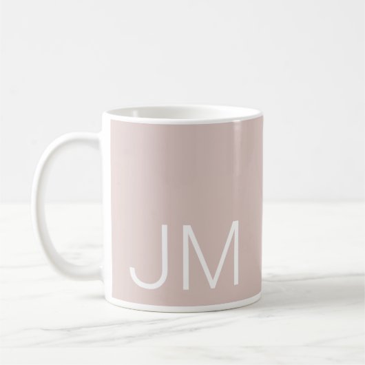 Oversifizierte Mit Monogramm Initialen Rosa Kaffeetasse (Links)