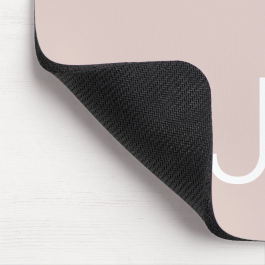 Oversifizierte Mit Monogramm Initialen Rosa Mousepad (Ecke)