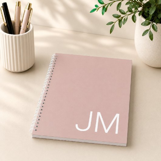 Oversifizierte Mit Monogramm Initials Blush Pink N Notizblock