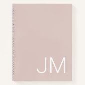 Oversifizierte Mit Monogramm Initials Blush Pink N Notizblock (Vorderseite)