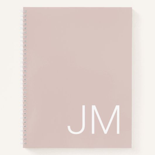 Oversifizierte Mit Monogramm Initials Blush Pink N Notizblock (Vorderseite)