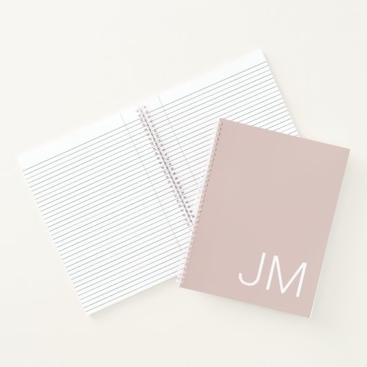 Oversifizierte Mit Monogramm Initials Blush Pink N Notizblock (Innenseite)