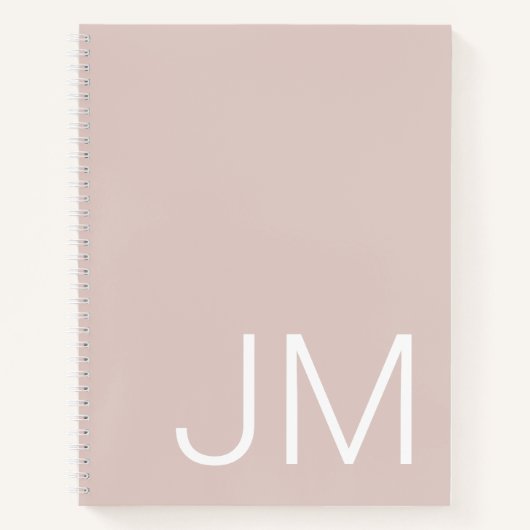 Oversifizierte Mit Monogramm Initials Blush Pink N Notizblock (Vorderseite)