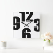 Oversifizierte Zahlen Quadratische Wanduhr (Zuhause)