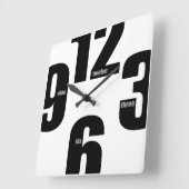 Oversifizierte Zahlen Quadratische Wanduhr (Winkel)