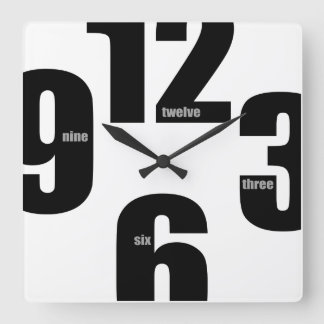 Oversifizierte Zahlen Quadratische Wanduhr