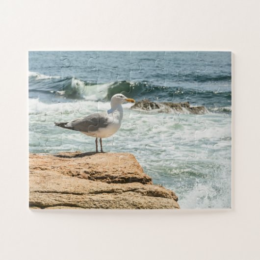 Oversifizierter Acadia Maine Ocean Seagull Puzzle (Horizontal)