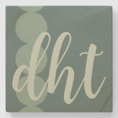 Oversifizierter Monogramm Sandstein-Untersetzer Steinuntersetzer (Vorderseite)