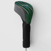 Oversifizierter Monogrammname Modernes Grün Golf Headcover (angewinkelt)