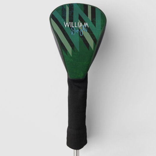 Oversifizierter Monogrammname Modernes Grün Golf Headcover (Vorderseite)