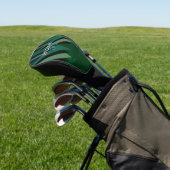 Oversifizierter Monogrammname Modernes Grün Golf Headcover (In SItu)