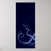 Oversifizierter Octopus Triptych I Print in Blau Poster (Vorne)