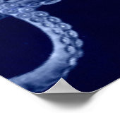 Oversifizierter Octopus Triptych II Print in blau Poster (Ecke)