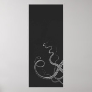 Oversifizierter Octopus Triptych III Druck in grau Poster