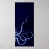 Oversifizierter Octopus Triptych III Print in blau Poster (Vorne)