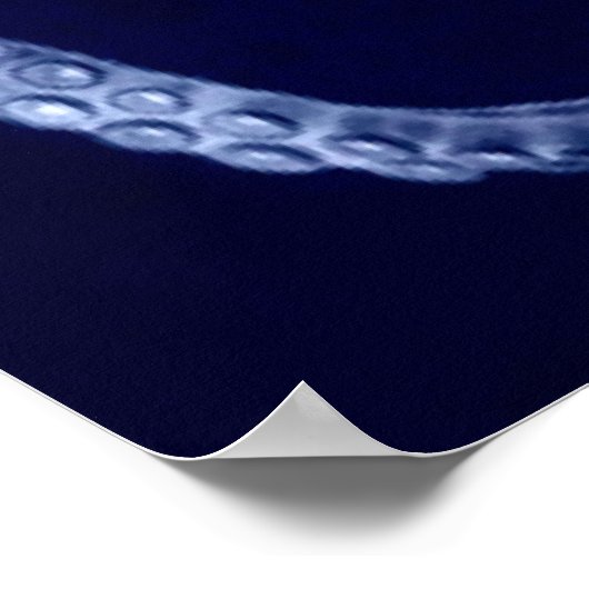 Oversifizierter Octopus Triptych III Print in blau Poster (Ecke)