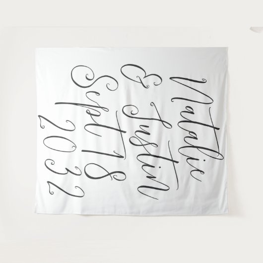 Oversifiziertes Kalligrafie-Skript - Hintergrund f Wandteppich (Vorderseite (Horizontal))