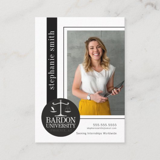 Oversifiziertes Schwarz-Weiß-Foto Visitenkarte (Vorderseite)