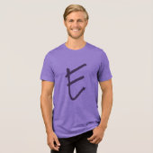 Oversized "E" Purple T-Shirt Tri-Blend Shirt (Vorderseite voll)