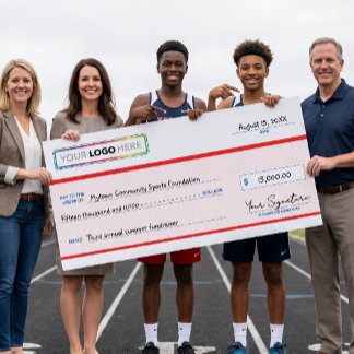 Oversized Fundraiser Check with Business Logo Poster