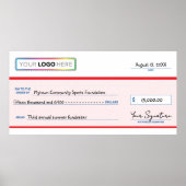 Oversized Fundraiser Check with Business Logo Poster (Vorne)