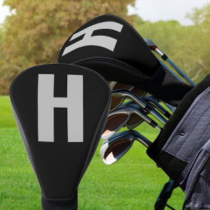 Oversized Initial Minimalistisch Black and Gray Golf Headcover