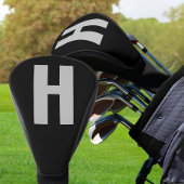 Oversized Initial Minimalistisch Black and Gray Golf Headcover