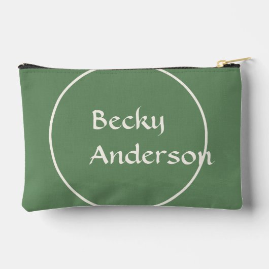 Oversized Initials in White and Green Zubehörtasche (Rückseite)