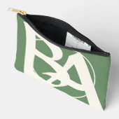 Oversized Initials in White and Green Zubehörtasche (Offen)