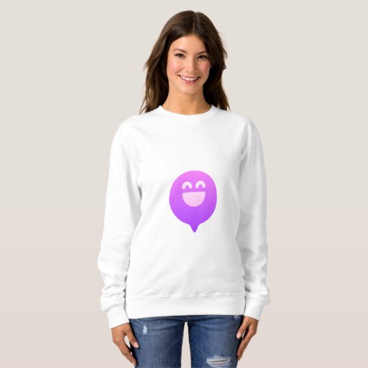 Oversized Lächeln Gesicht Sweatshirt | Happy Face (Vorne ganz)
