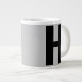 Oversized Monogramm Initial in Grau und Schwarz Jumbo-Tasse (Vorderseite Rechts)